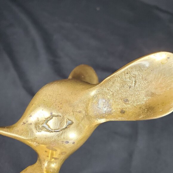 Whimsical Brass Mouse Vintage Solid Brass Animal Figurine Mid Century Retro Deco - Picture 14 of 16